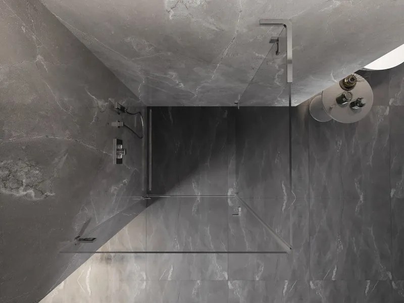 Mexen Lunar-B L, 1-krídlový sprchový kút, ľavý, 90 x 90 cm, 8mm číre sklo, chrómový profil, 832L-090-090-01-00-L