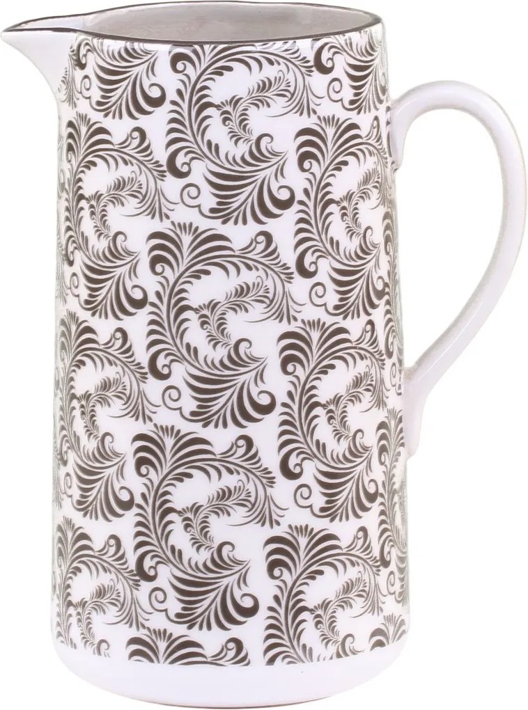 Mocca porcelánový džbán s ornamentami Arés Mocca - 15 * 9 * 20cm / 1100ml