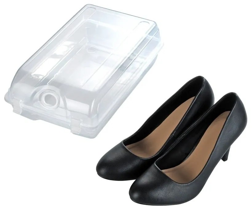 Transparentné úložný box na topánky Wenko Smart, šírka 19,5 cm