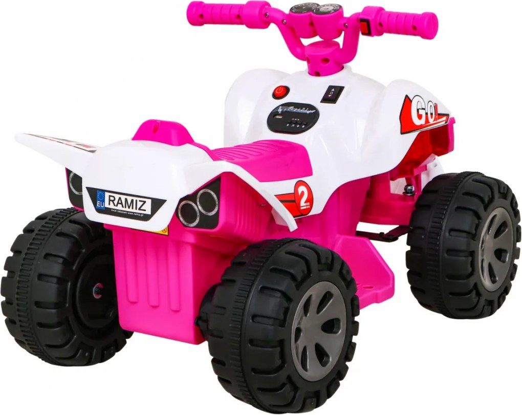 Ramiz Najrýchlejšia batériová štvorkolka pre deti Ružová + 25W motor