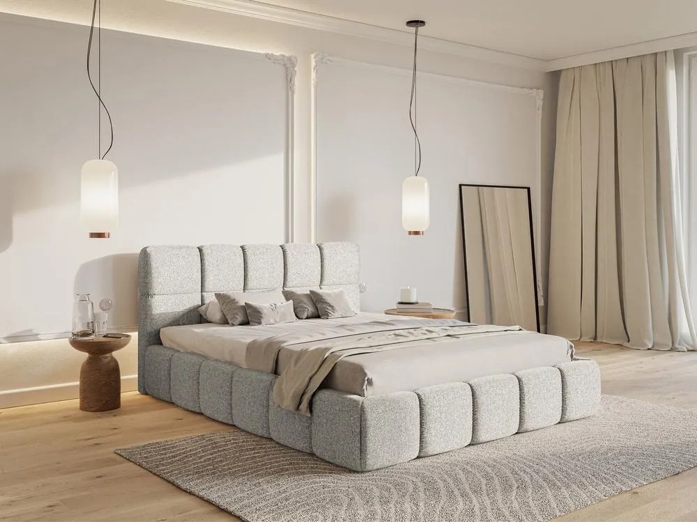 Manželská posteľ 140 cm Cirsten 140 (s roštom) (s úl. priestorom) (svetlá sivá). Vlastná spoľahlivá doprava až k Vám domov. 1099541