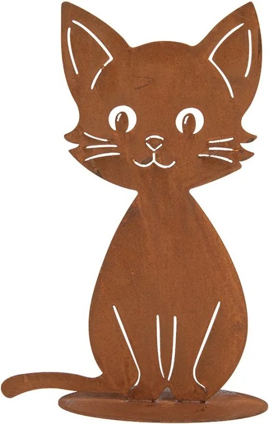 Rustikálna hrdzavá dekorácia mačka Cat Rust - 13*11*20 cm