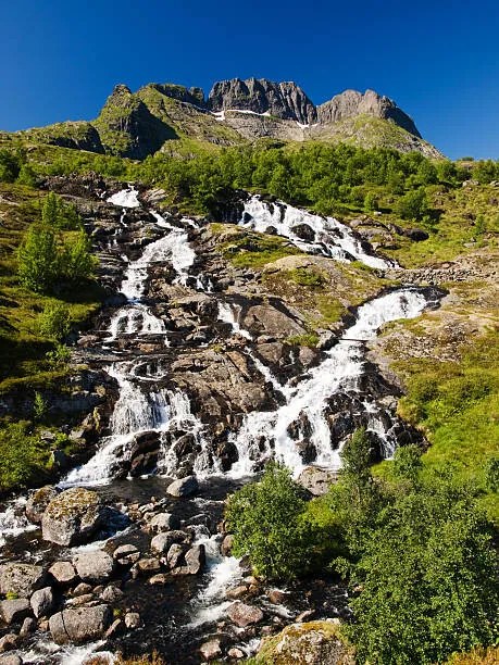 Umelecká fotografie Lofoten mountains landscape, merial, (30 x 40 cm)