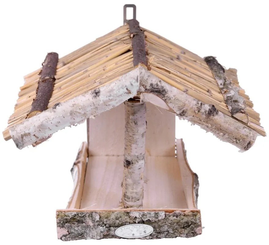 Drevené nástenné kŕmidlo pre vtáky Esschert Design, výška 24,5 cm