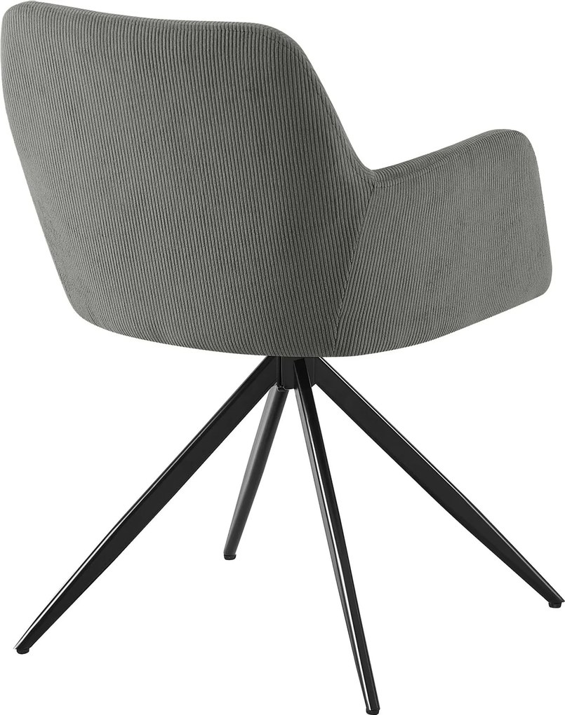 Jedálenská stolička Olema látka cord - sivá