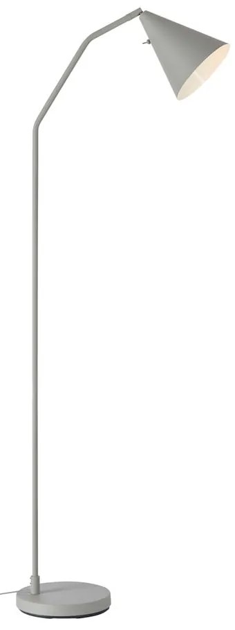 Sivá LED stmievateľná stojacia lampa s kovovým tienidlom (výška 144 cm) Funil – Markslöjd