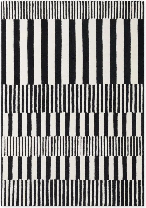 Koberec Elle Decoration Stryve Pulse čierny / biely