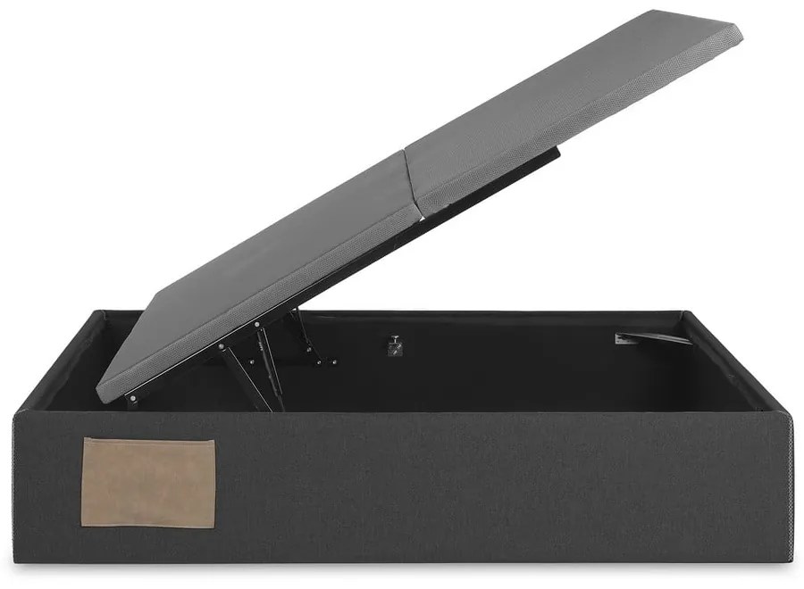 Čierna čalúnená dvojlôžková posteľ s úložným priestorom 160x200 cm Matters – Kave Home