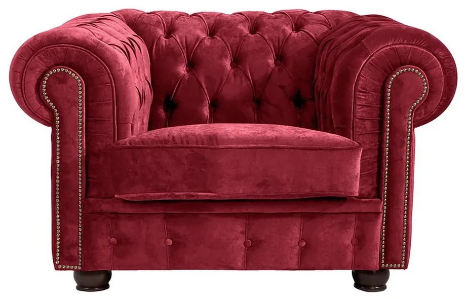 Červené kreslo Max Winzer Norwin Velvet