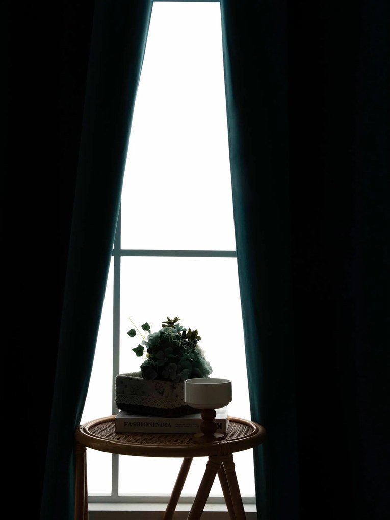 Blackout závesy Elias petrolejová – 140 × 250 cm (2 ks) - riasiaca stuha