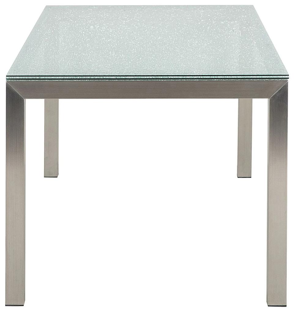 Záhradný stôl so sklenenou doskou 180 x 90 cm priehľadný GROSSETO Beliani