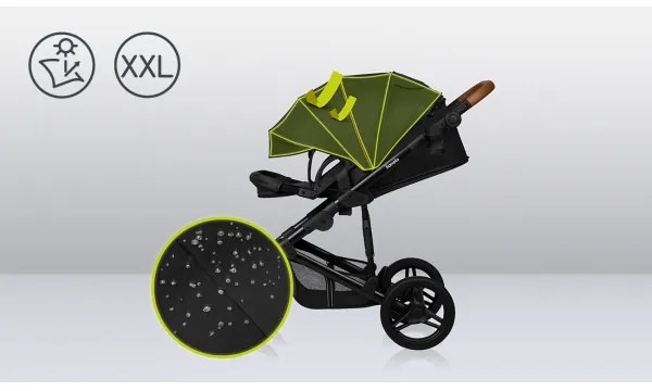 Lionelo - Kombinovaný kočík 2 v 1 MARI TOUR Black Onyx