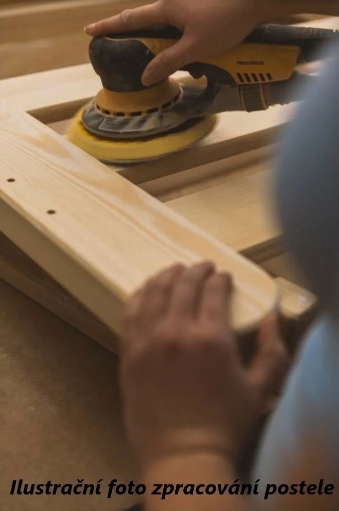 Detská posteľ z masívu borovice KORNÉLIA so šuplíkmi - 200x90 cm - PRÍRODNÁ BOROVICA