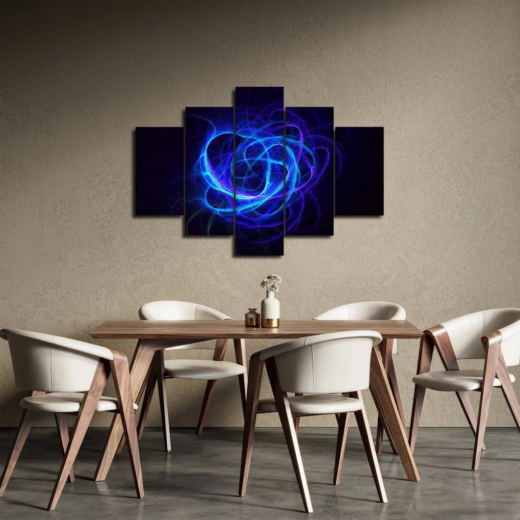 Obraz modrého abstraktného klbka (150x105 cm)