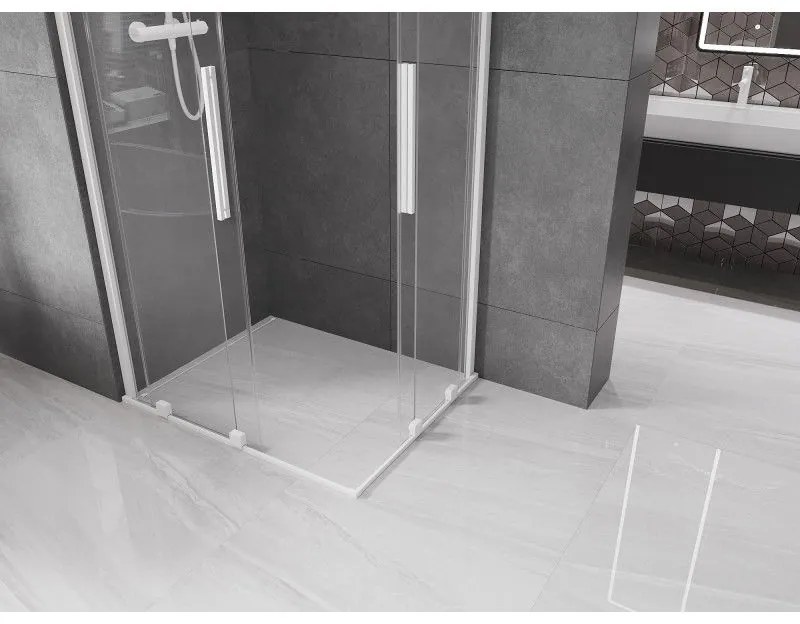 Mexen Velar Duo, sprchový kút s posuvnými dverami 100(dvere) x 90(dvere) cm, 8mm číre sklo, biela, 871-100-090-02-20