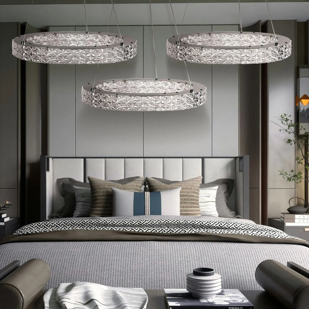 Toolight Toolight, LED stropné svietidlo 50cm, 36W, 4000K, MS005-CP, chrómová, OSW-09615