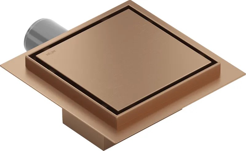 Mexen Flat-Q, bodový podlahový vpust 12 cm, medená matná, 1C10012