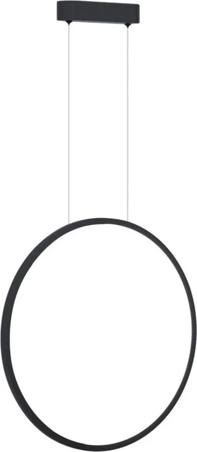 LED závesný luster na lanku SATURNO LED/28W/230V pr. 50 cm IP44 čierna