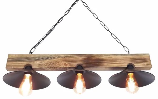 Luster na lankách HEPSI 3xE27/40W/230V smrek/orech