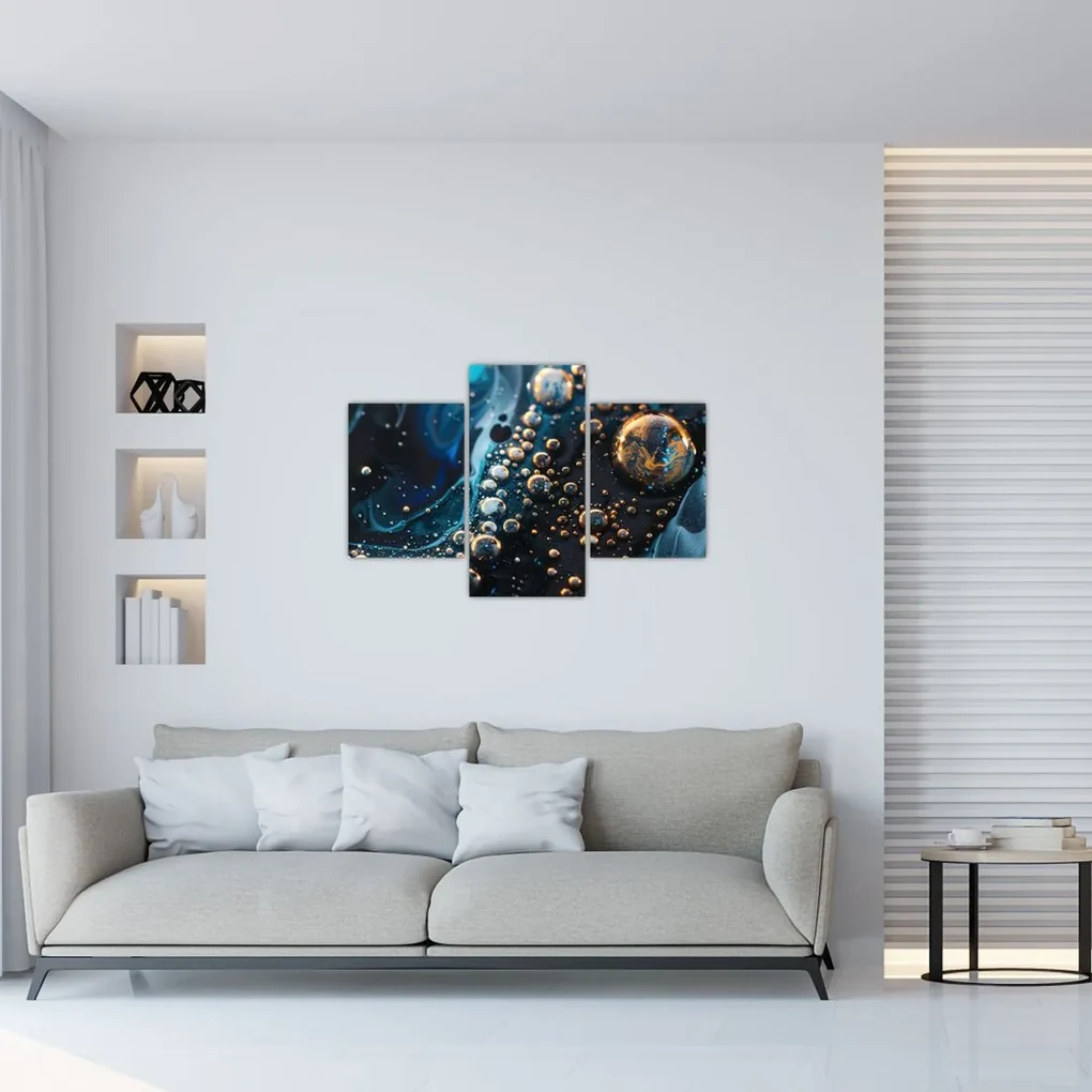 Obraz - Atramentové kvapky (90x60 cm)