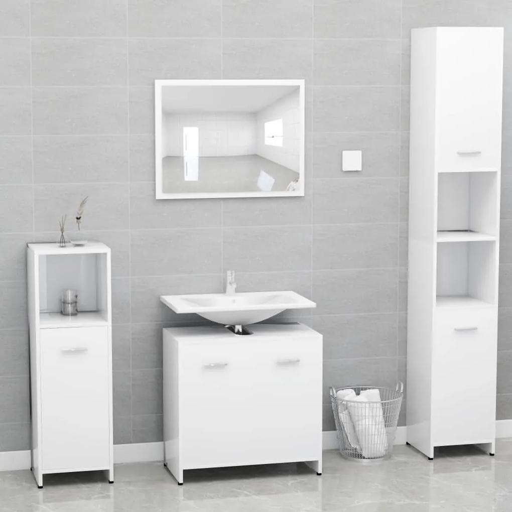 vidaXL Súprava kúpeľňového nábytku, biela, drevotrieska