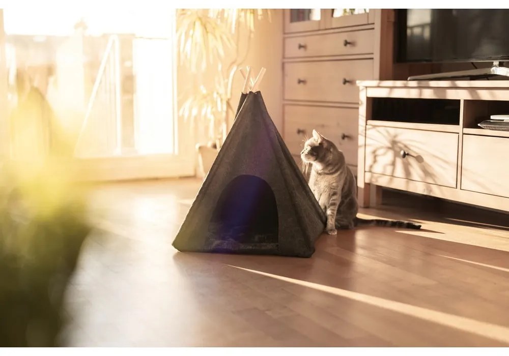 Tmavosivý teepee stan pre domácich maznáčikov Wenko