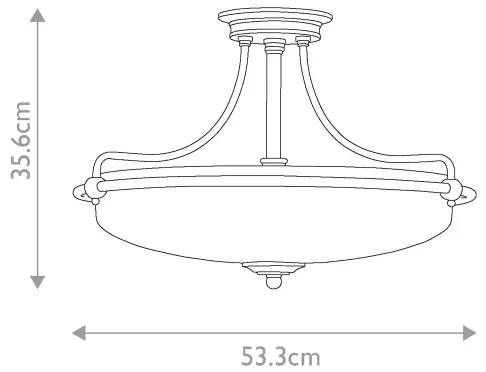Elstead QZ-GRIFFIN-SFM-WS - Prisadený luster GRIFFIN 4xE27/100W/230V mosadz