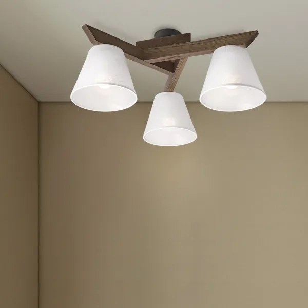 Brilagi - LED Prisadený luster ANTHONY 3xE14/40W/230V dub orech/biela