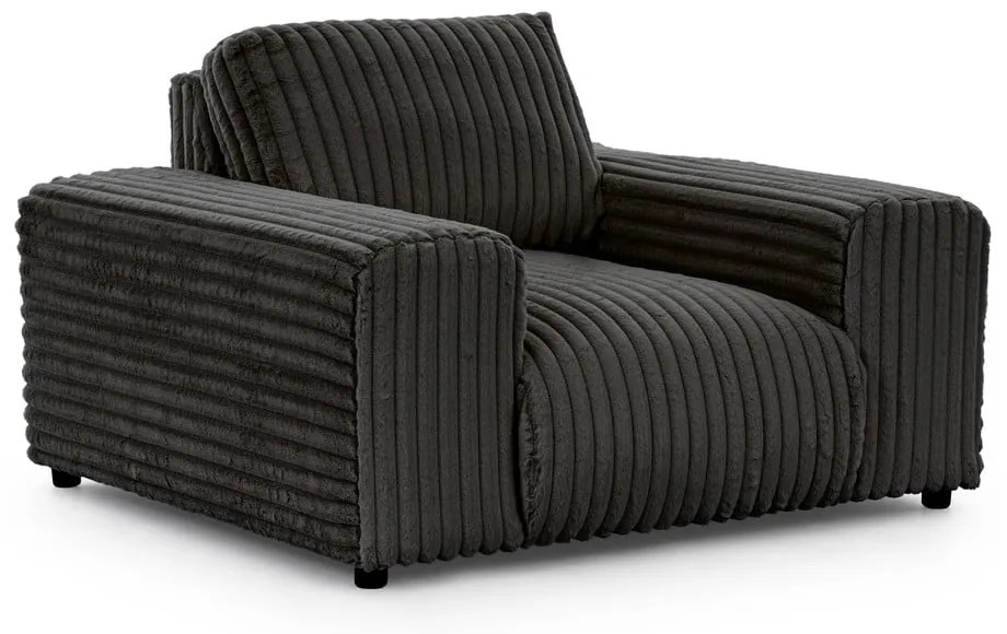 Tmavosivé menčestrové kreslo Justin – Ropez