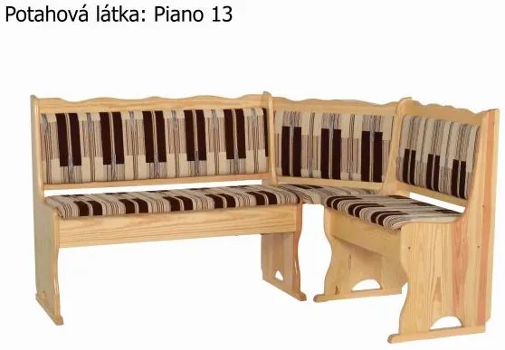 Rohová lavica N2, prírodná / hnedá vzor