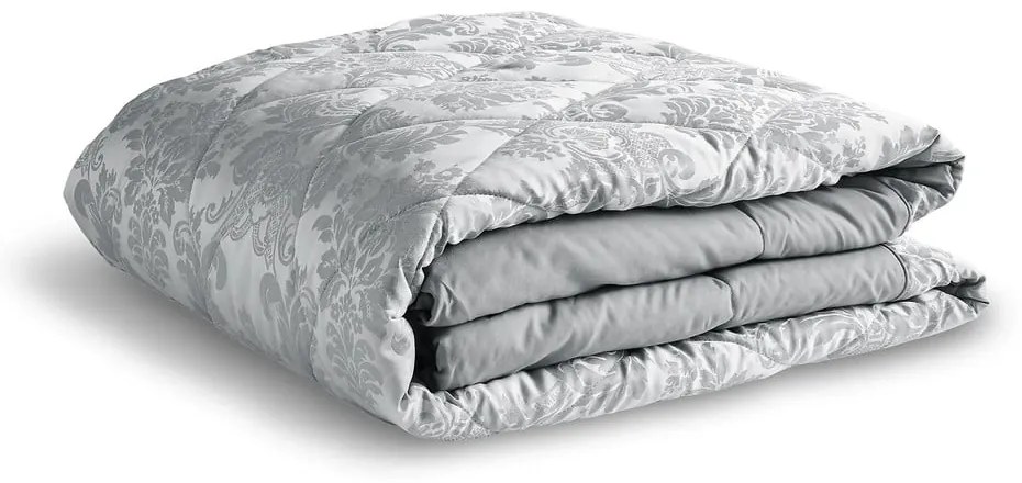 Sivý prešívaný pléd cez posteľ Catherine Lansfield Jacquard, 240 x 260 cm