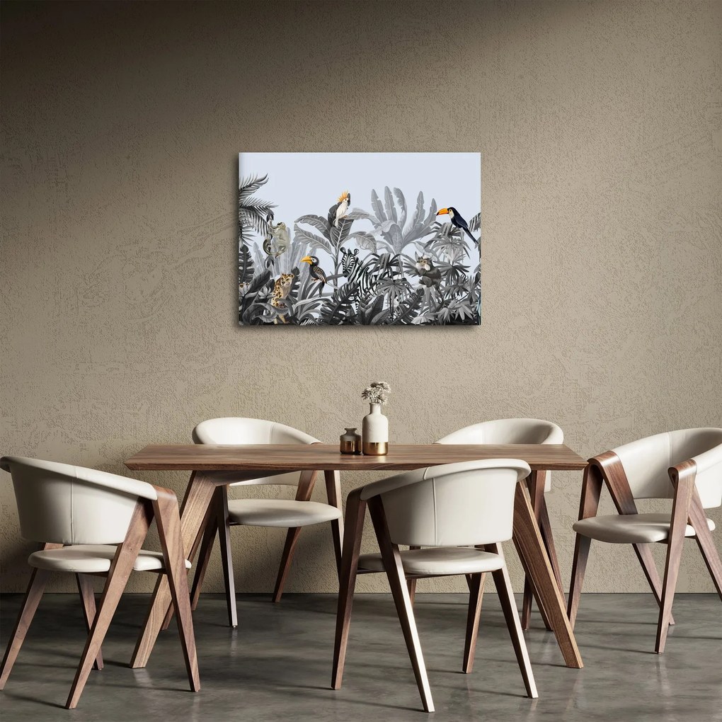 Obraz - Ilustrovaná džungľa (70x50 cm)