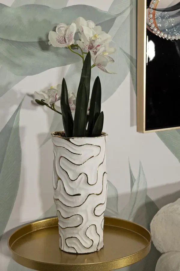 Váza Adore 32 cm zlatá/biela