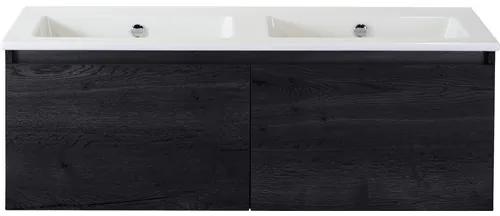 Kúpeľňový nábytkový set Sanox Frozen farba čela black oak ŠxVxH 121 x 42 x 46 cm s keramickým umývadlom bez otvoru na kohút
