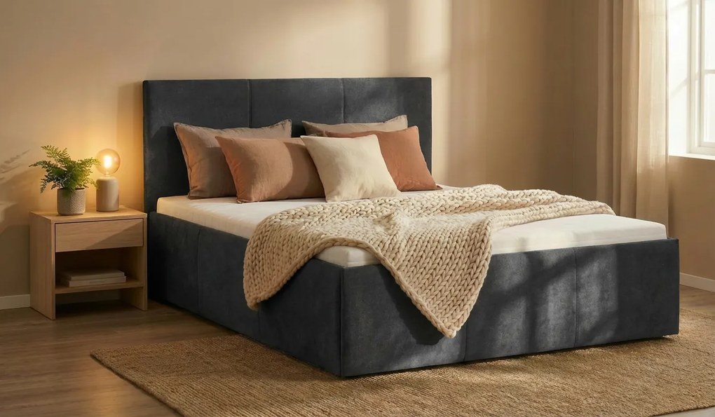 Postel TOWN 160x200 cm Antracit S matracom