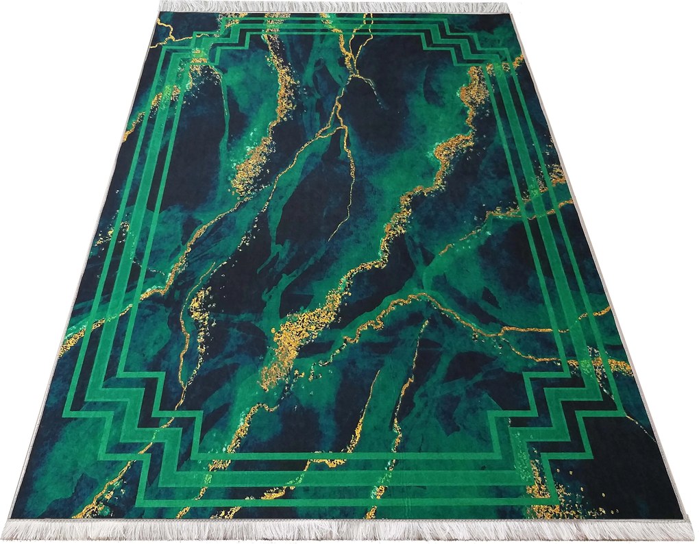 DY Zelený koberec s mramorovým vzorom Horeca-New 118S Rozmer: 120x180 cm