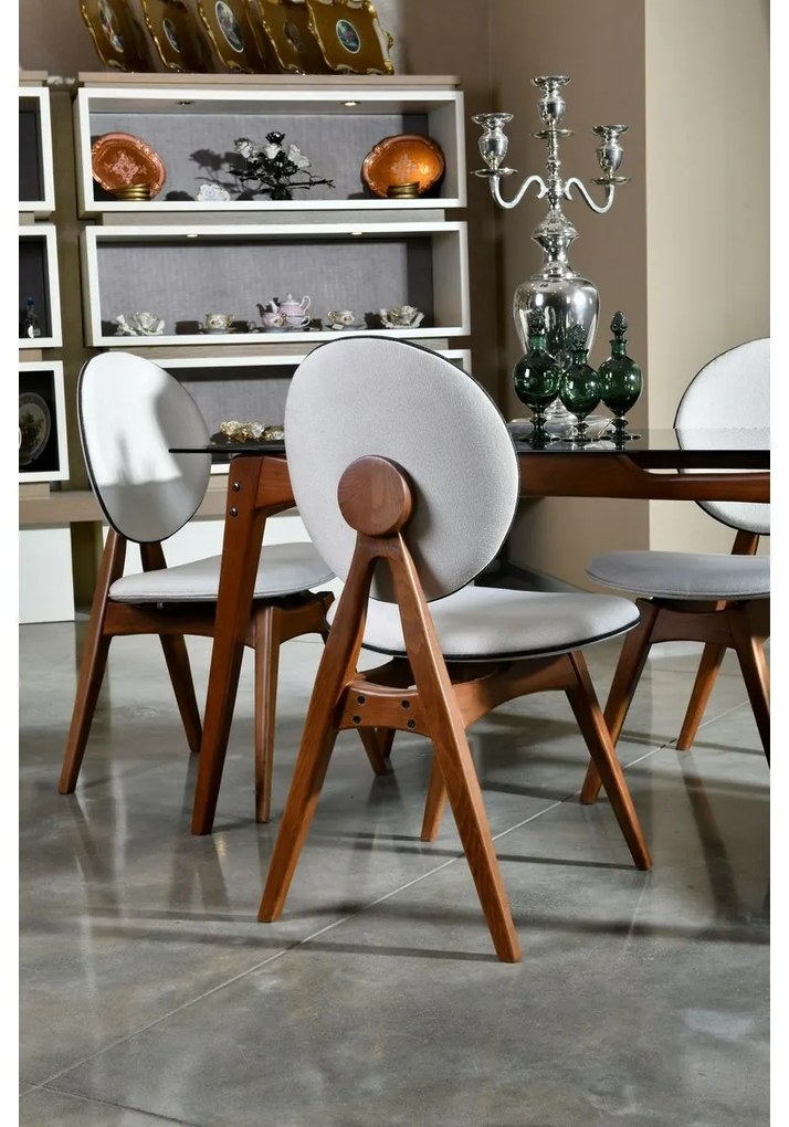 Súprava jedálenských stoličiek Touch Cream and Walnut, 2 ks