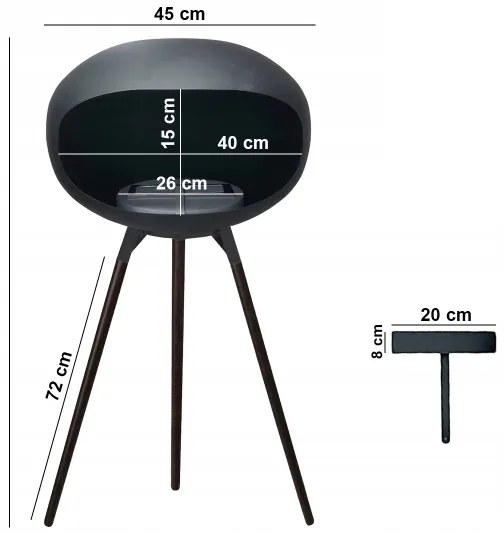 Biokrb TOKIO 45x100 cm 2 kW čierny