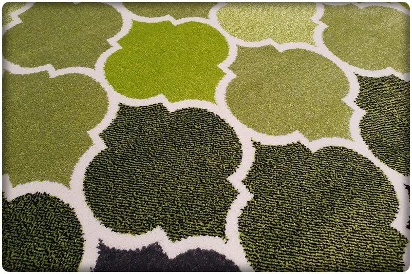 Dekorstudio Moderný koberec SUMATRA - Zelený marocký vzor Rozmer koberca: 80x150cm