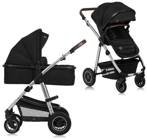 Lionelo - Kombinovaný kočík 2v1 AMBER čierna/strieborná