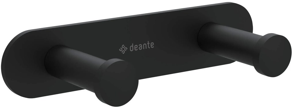 Deante Jasmin, dvojháčik na uteráky, čierna matná, DEA-ADJ_N12L