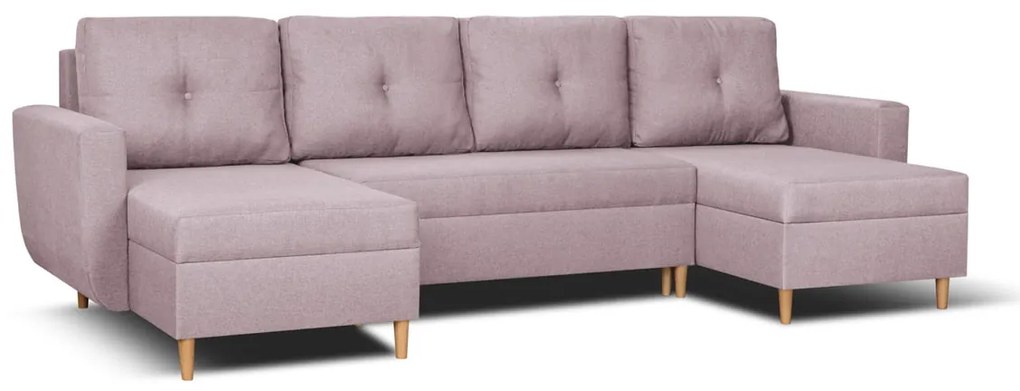 Rohová sedacia súprava s funkciou spania DORIS MAX Ružová