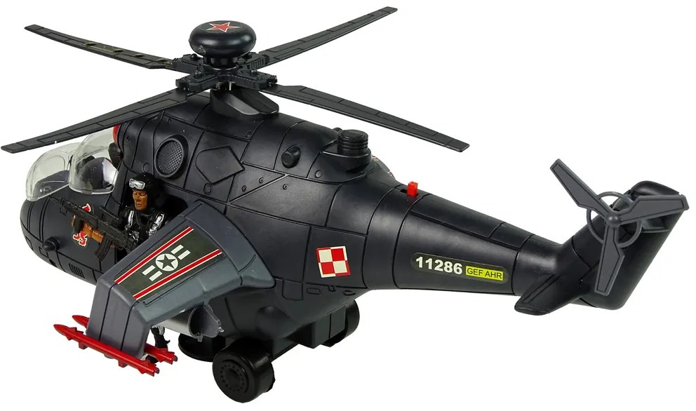 Lean Toys Vojenský vrtulník – svetelné a zvukové efekty