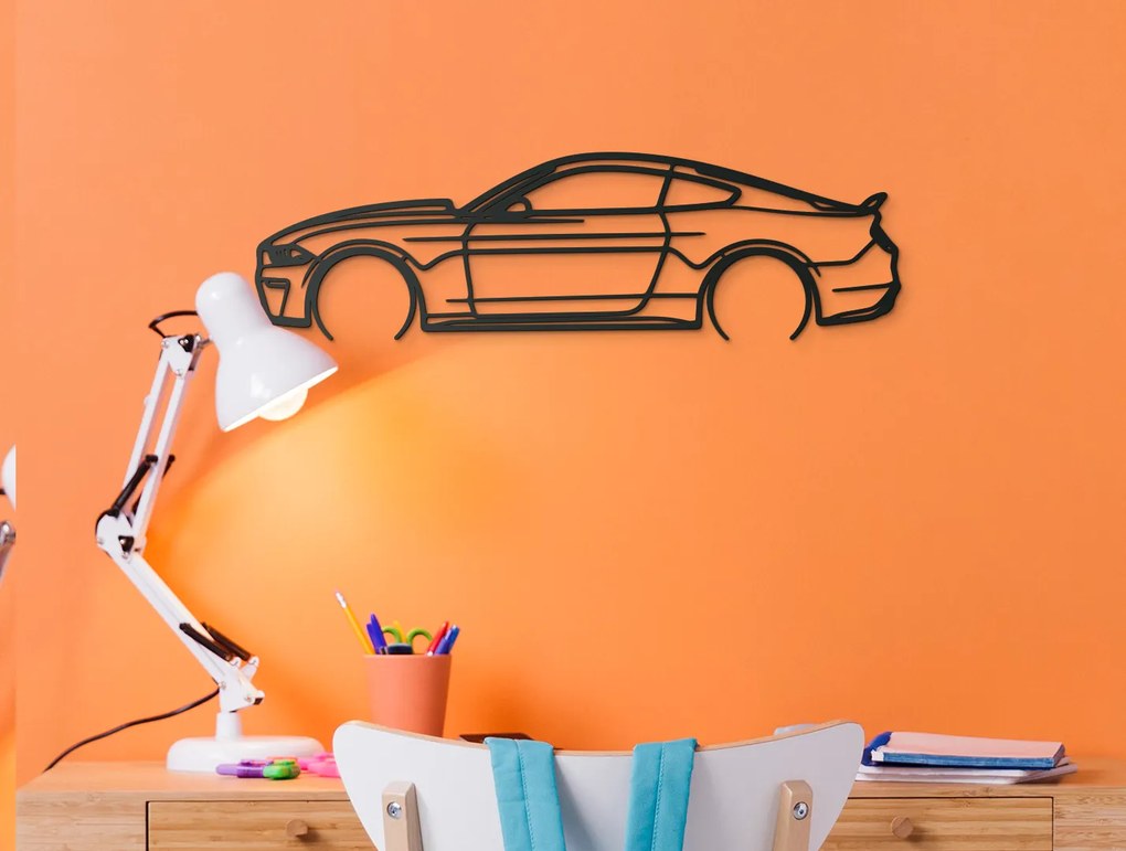 drevko Drevený obraz auta na stenu Ford Mustang 55 Rozmer obrazu: 24,5 x 86 cm, Farba dekorácie: Čierna