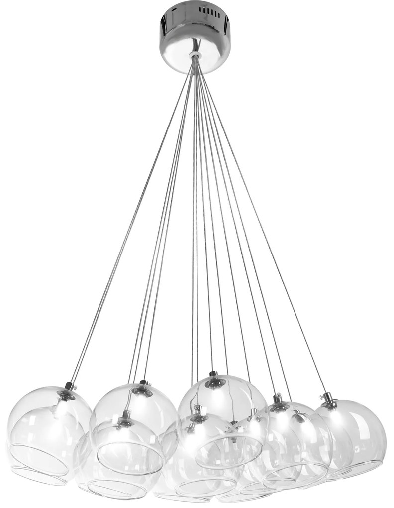 Toolight - Závesné svietidlo sklenené gule 13xG4 25W, APP561-13CP, chrómová, OSW-08237