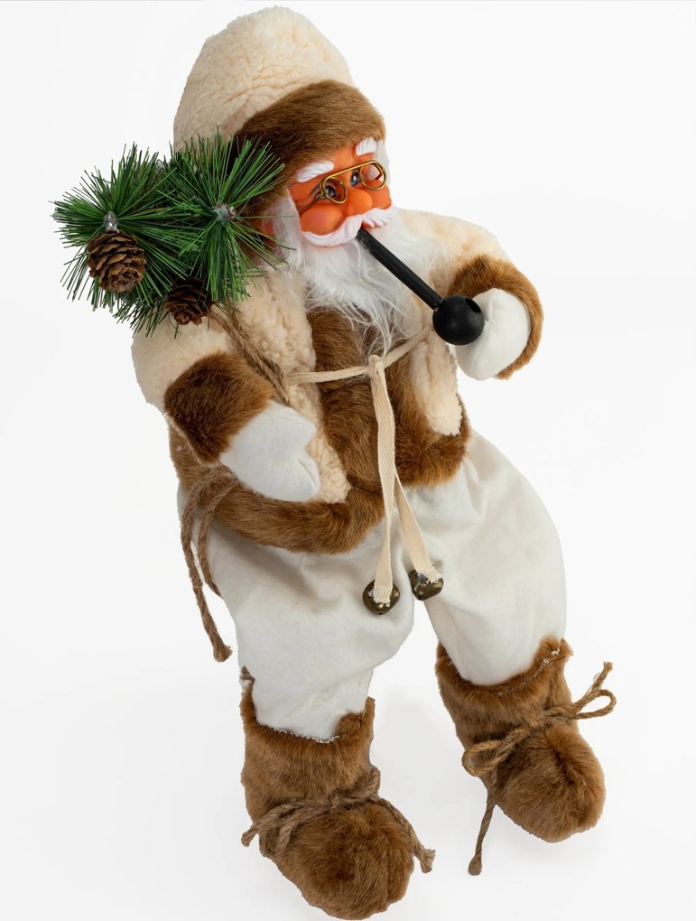 Figúrka Santa Clausa a Mikuláša 44 cm biela