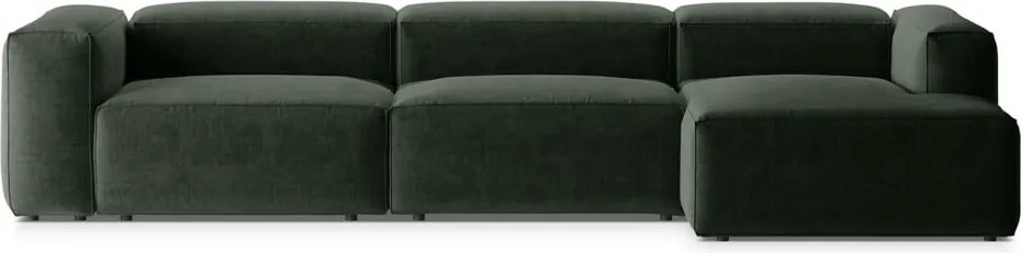 Zelená rohová pohovka (pravý roh/s leňoškou) Bergamo – Cosmopolitan Design