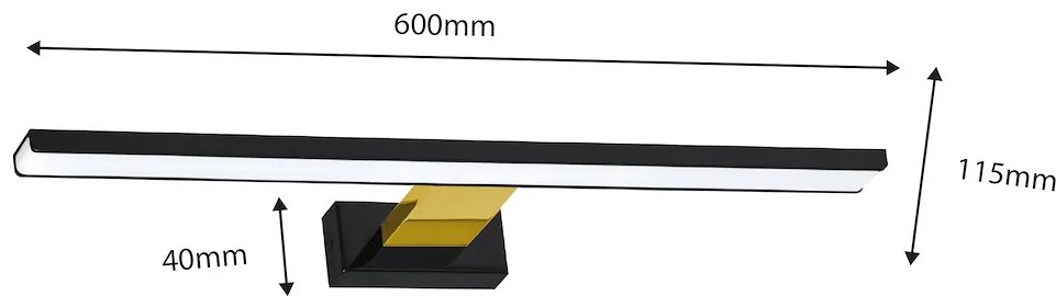 Nástenné LED svietidlo Shine1, 1x LED 13,8w, 4000k, (60 cm), b/g