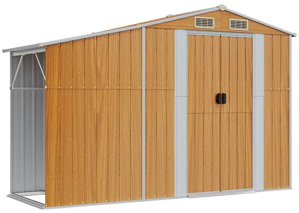 Záhradná kôlňa svetlohnedé 277x192,5x179 cm pozinkovaná oceľ