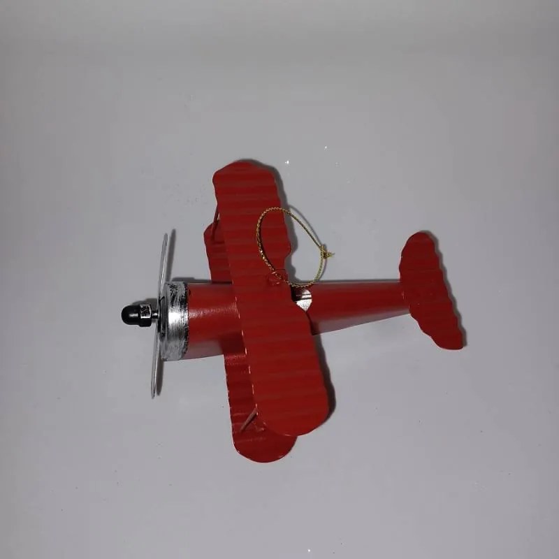 DECOLED Kovové letadlo, 11,7 x 10,4 x 6,7 cm, červené